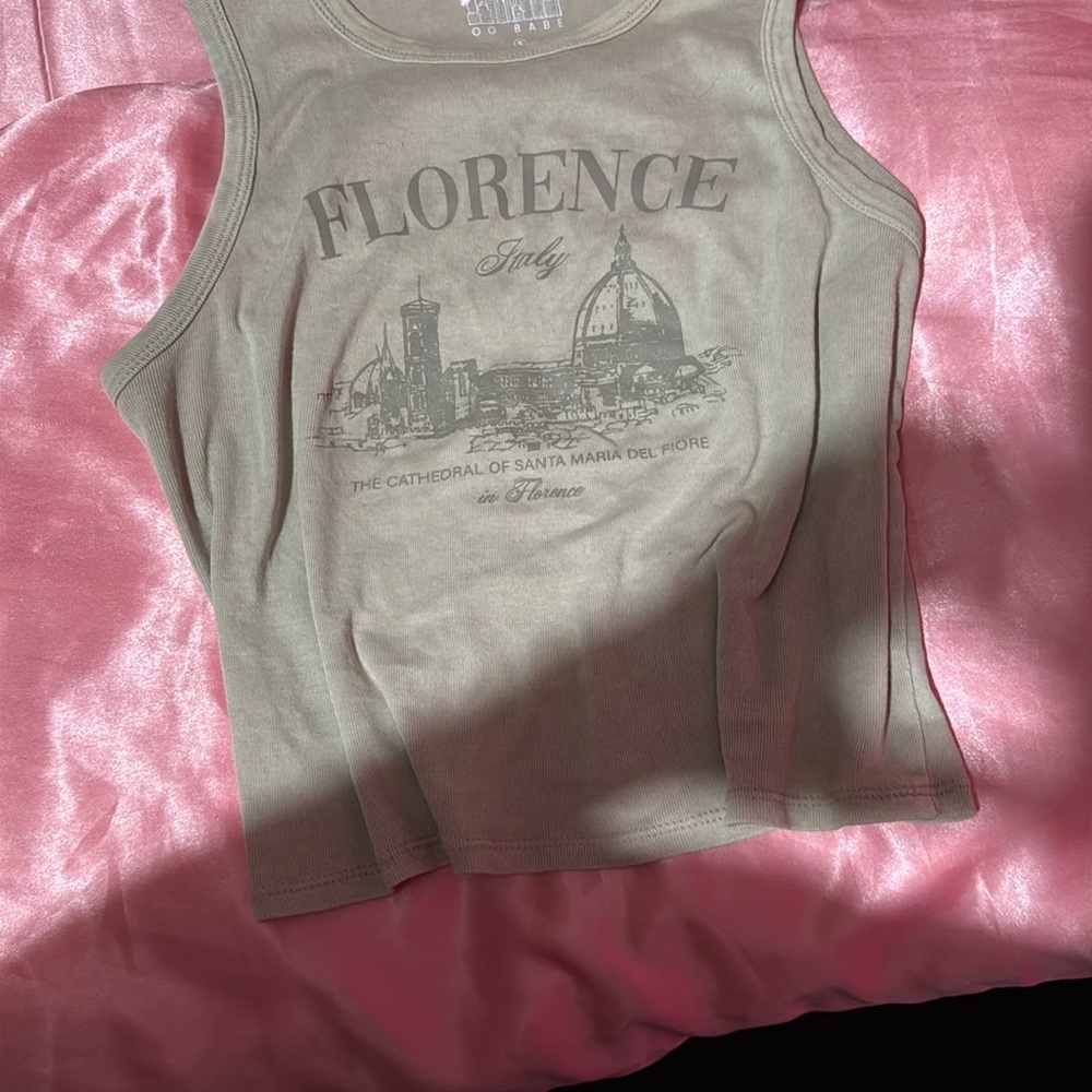 Cream Crop Fitted Tank Top
